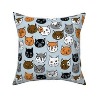 cat faces // cute cat heads cat faces fabric hipster cats design