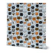 cat faces // cute cat heads cat faces fabric hipster cats design