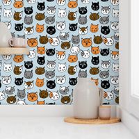 cat faces // cute cat heads cat faces fabric hipster cats design