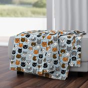 cat faces // cute cat heads cat faces fabric hipster cats design