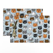 cat faces // cute cat heads cat faces fabric hipster cats design