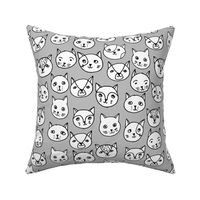 cat faces // cat head fabric cute cats design best cat hipster fabric