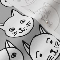 cat faces // cat head fabric cute cats design best cat hipster fabric
