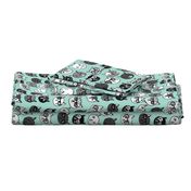 cat faces // mint cat head cats faces cats head hipster cats cute  pet cat fabric