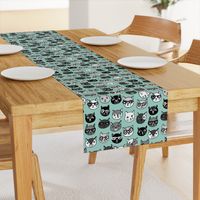 cat faces // mint cat head cats faces cats head hipster cats cute  pet cat fabric