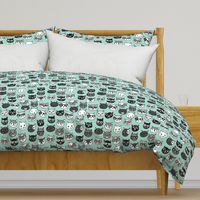 cat faces // mint cat head cats faces cats head hipster cats cute  pet cat fabric