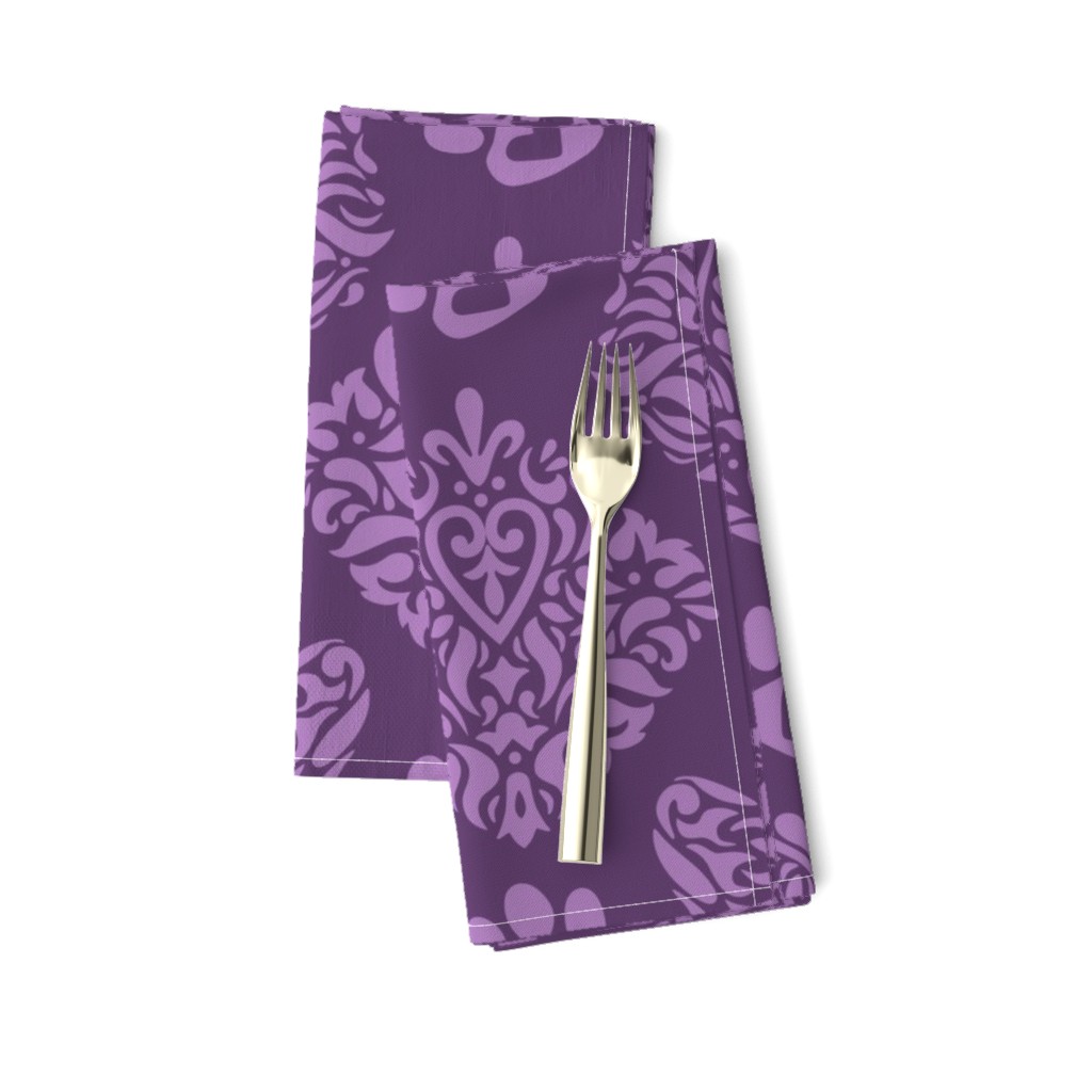 Mystic Cat Damask Purple