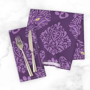 Mystic Cat Damask Purple