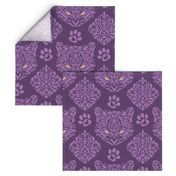 Mystic Cat Damask Purple