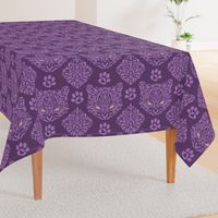 Mystic Cat Damask Purple