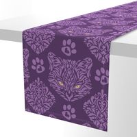 Mystic Cat Damask Purple