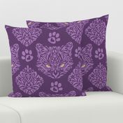 Mystic Cat Damask Purple