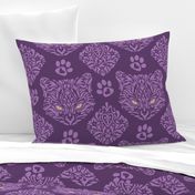 Mystic Cat Damask Purple