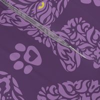 Mystic Cat Damask Purple