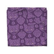 Mystic Cat Damask Purple