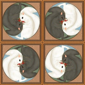 Yin Yang Squirrels with Strawberries