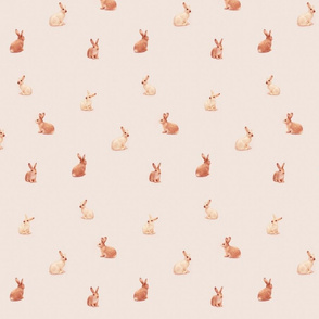 Bunnies Scattered on Soft Pink