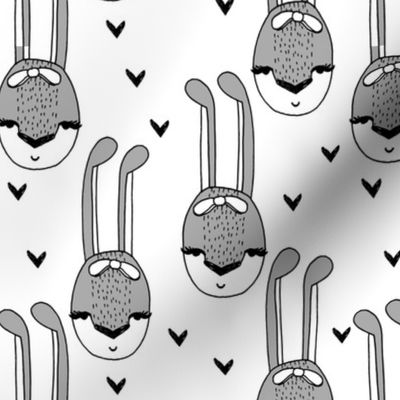 bunny head // bunnies bunny rabbit grey girls hearts sweet 