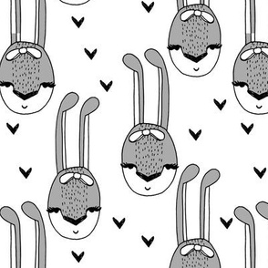 bunny head // bunnies bunny rabbit grey girls hearts sweet 