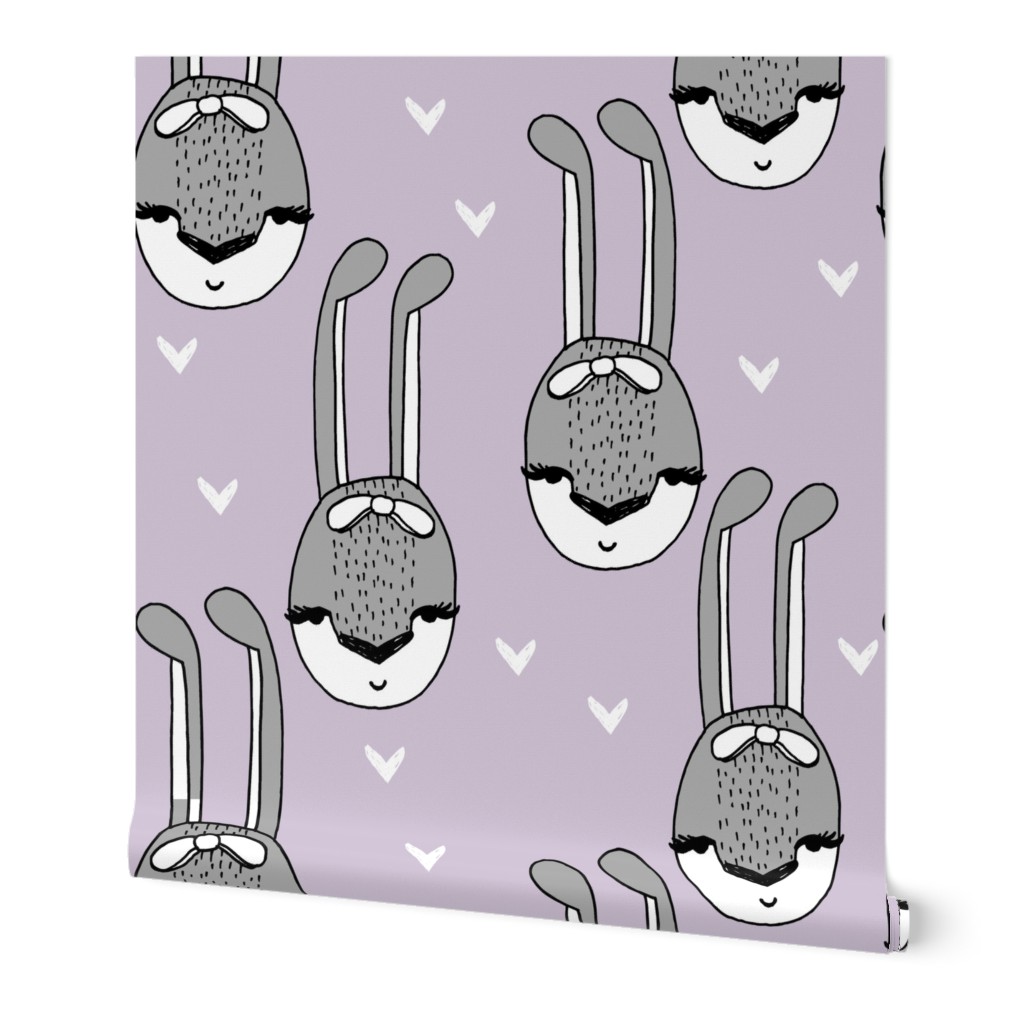 bunny // bunny head sweet girls hearts bunny purple lavender