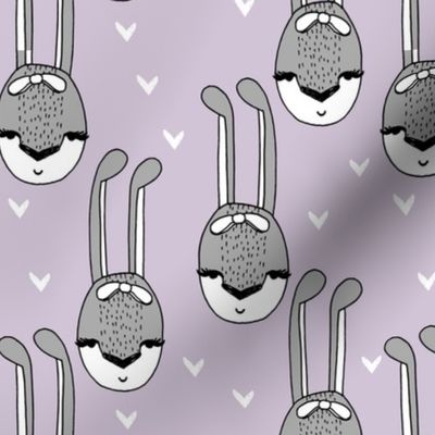 bunny // bunny head sweet girls hearts bunny purple lavender