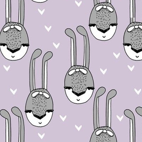 bunny // bunny head sweet girls hearts bunny purple lavender