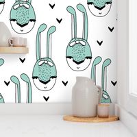 bunny // bunny mint cute bunny bows rabbits girls sweet animals