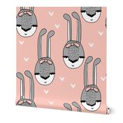 bunny // bunny head hearts pink girls sweet pink 