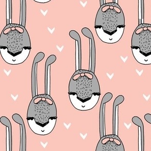 bunny // bunny head hearts pink girls sweet pink 