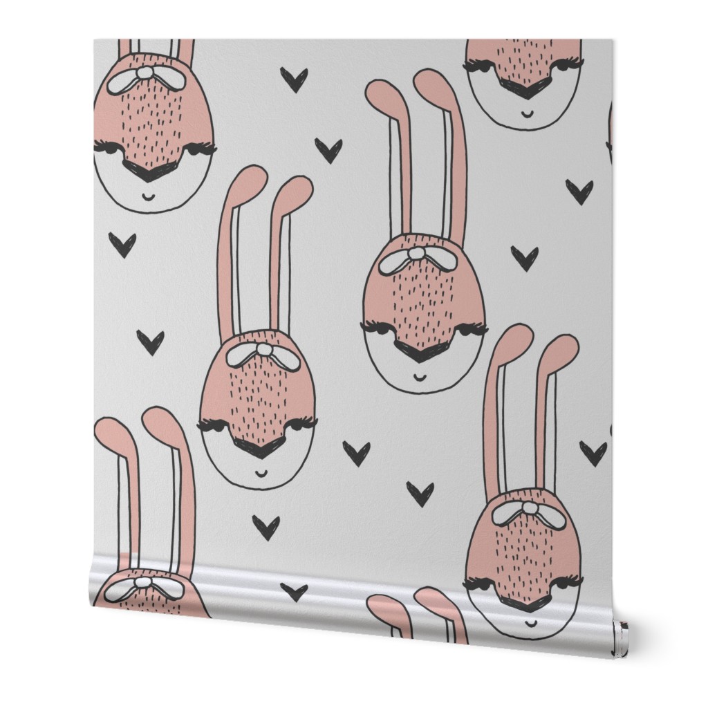 bunny // pink bunny head pastel girl hearts sweet