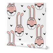 bunny // pink bunny head pastel girl hearts sweet