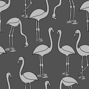 Flamingo new - Charcoal and Slate by Andrea Lauren