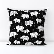 Origami Elephants - White and Black by Andrea Lauren 