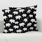 Origami Elephants - White and Black by Andrea Lauren 