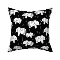 Origami Elephants - White and Black by Andrea Lauren 