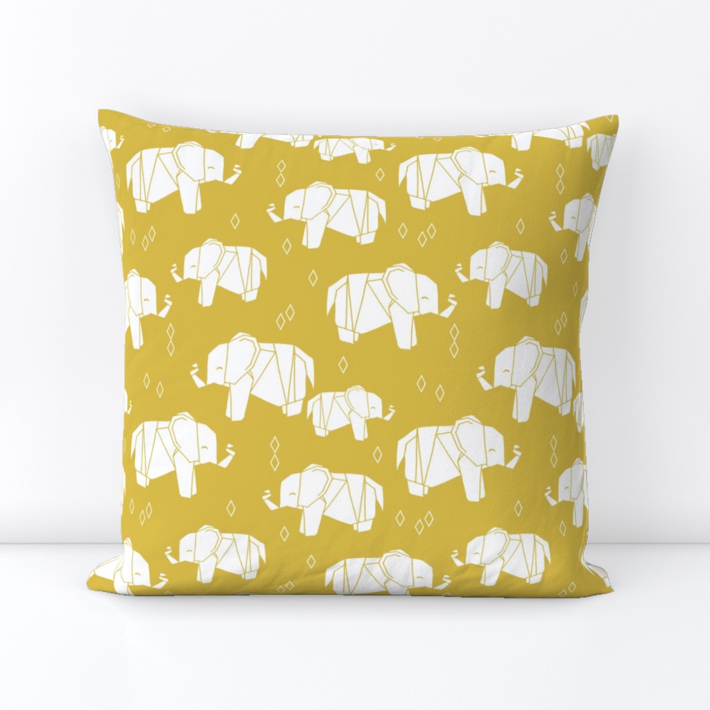 Origami Elephant - Mustard by Andrea Lauren 