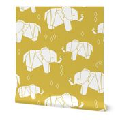 Origami Elephant - Mustard by Andrea Lauren 