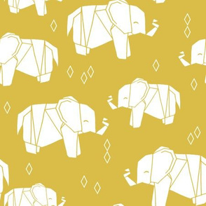 Origami Elephant - Mustard by Andrea Lauren 