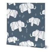 Origami Elephant - Payne's Grey by Andrea Lauren 