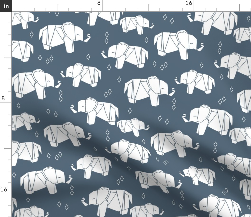 Origami Elephant - Payne's Grey by Andrea Lauren 