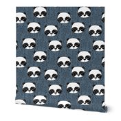 panda // blue grey pandas panda fabric hand-drawn illustration panda scandi panda