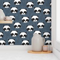 panda // blue grey pandas panda fabric hand-drawn illustration panda scandi panda