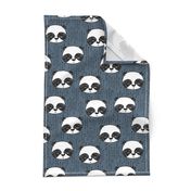 panda // blue grey pandas panda fabric hand-drawn illustration panda scandi panda
