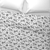 Foxes Fabric // Black and White Nursery baby design by Andrea Lauren 