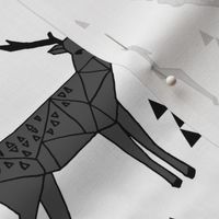 Geometric Deer - Charcoal by Andrea Lauren 