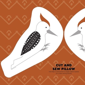 woodpecker cut and sew fat quarter pillow