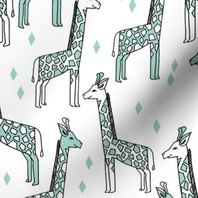 Giraffe - Pale Turquoise by Andrea Lauren