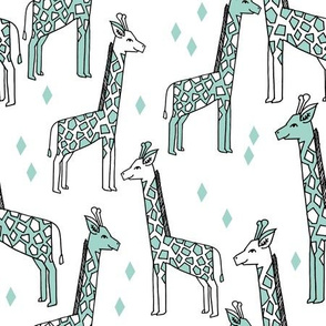 Giraffe - Pale Turquoise by Andrea Lauren