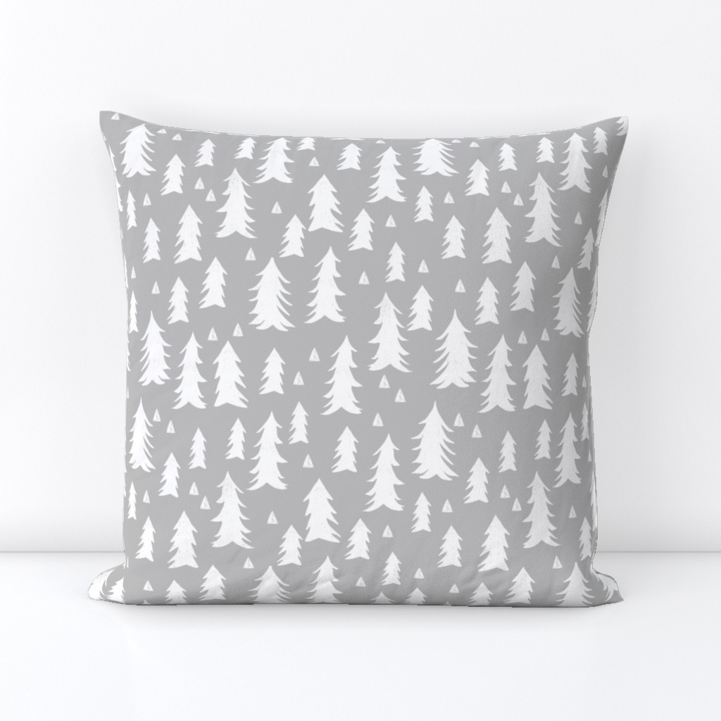 trees // grey forest tree nursery baby kids simple minimal style