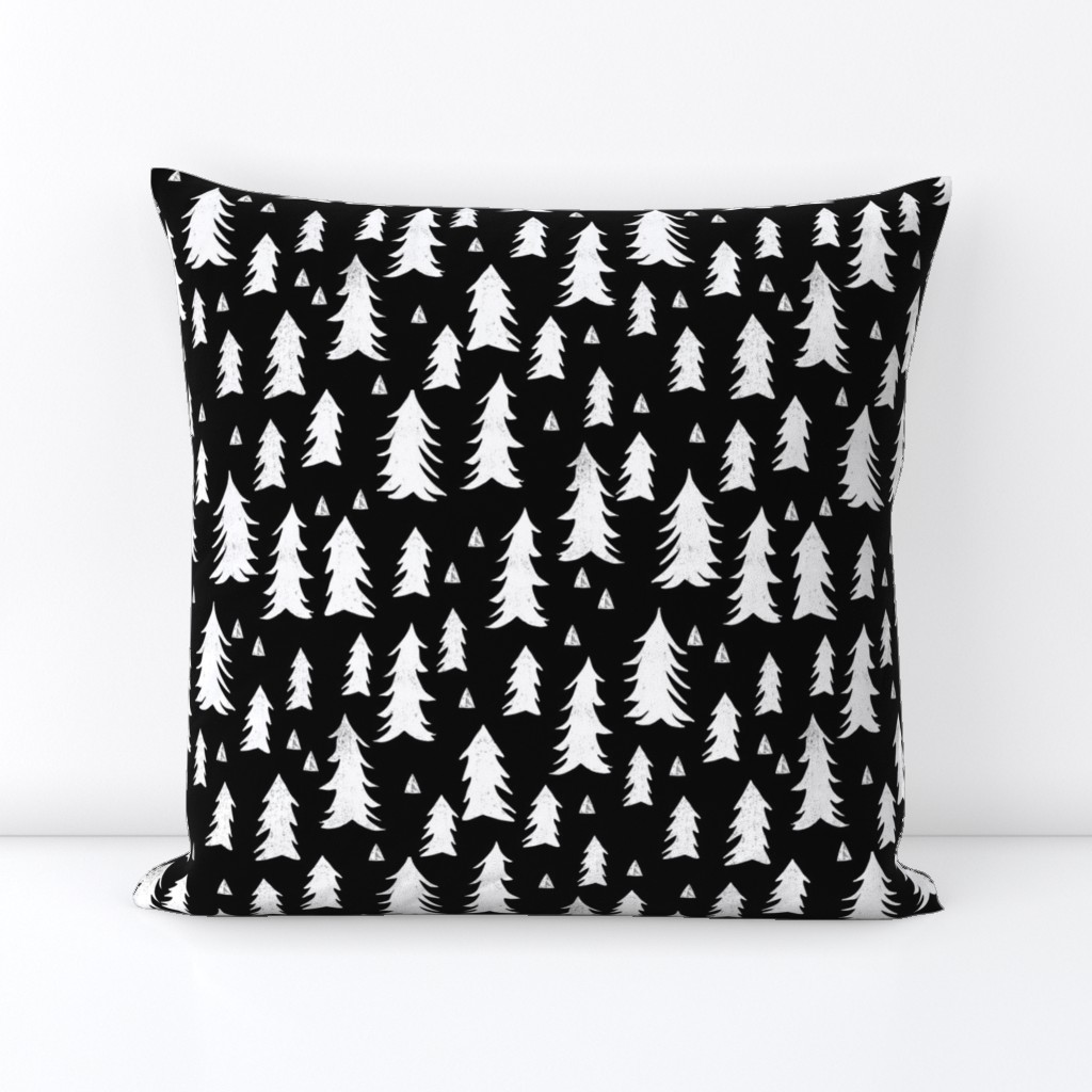 trees // black and white forest woodland tree home decor fir tree